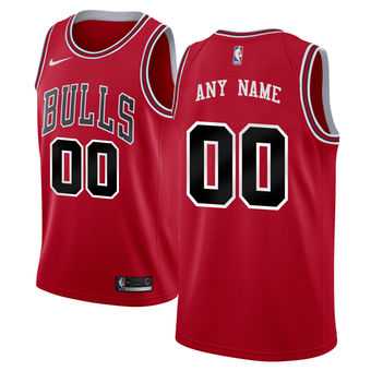 Men%27s Chicago Bulls Nike Red Swingman Custom Icon Edition Jersey